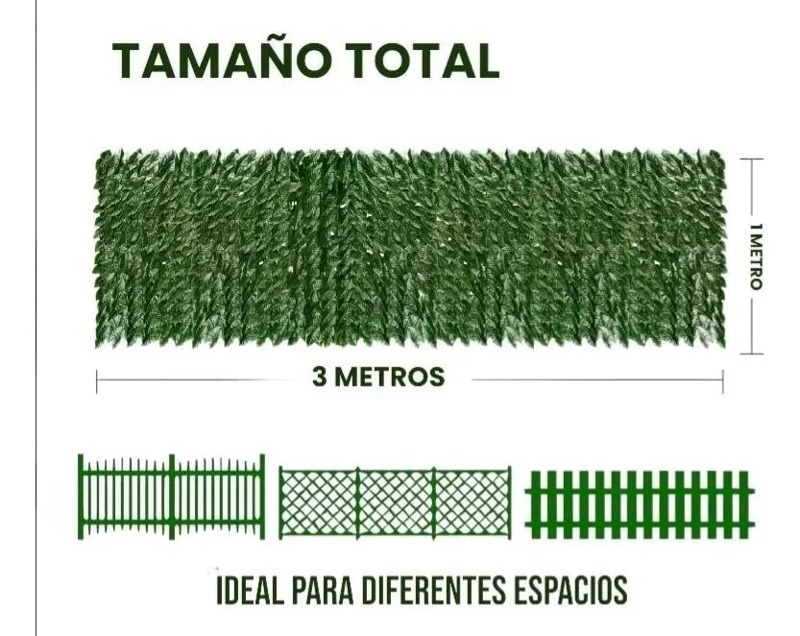 SET DE 2 MALLAS DECORATIVAS DE HOJAS ARTIFICIALES PARA PRIVACIDAD 1X3 METROS - 2