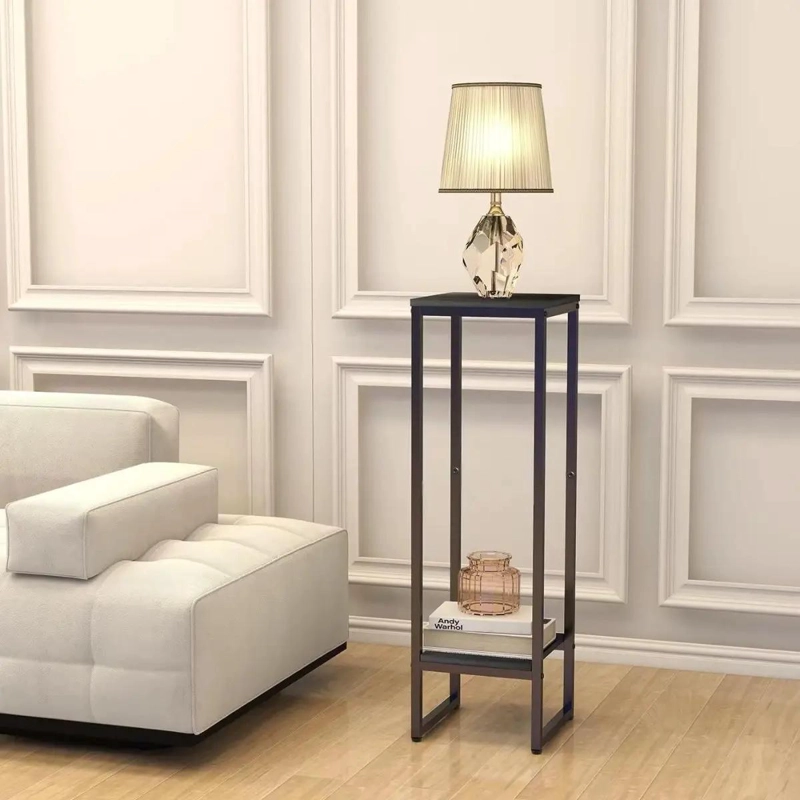 MACETERO DE DOS NIVELES CON PEDESTAL NEGRO DE 73 CM - 9