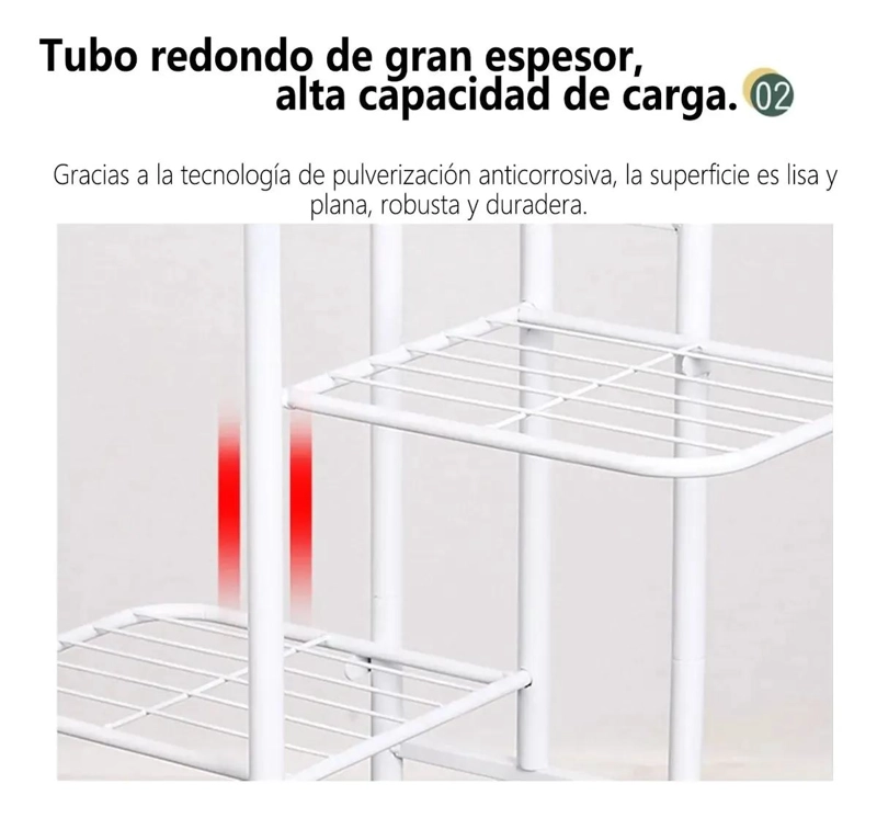 SOPORTE METALICO VERTICAL PARA 6 MACETAS EN JARDIN O BALCON - 6