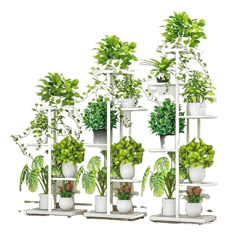 SOPORTE METALICO VERTICAL PARA 6 MACETAS EN JARDIN O BALCON - 8