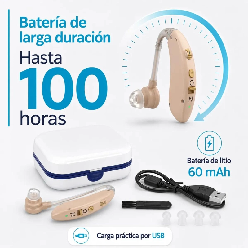 AUDIFONO AMPLIFICADOR DIGITAL RECARGABLE PARA SORDERA - 6