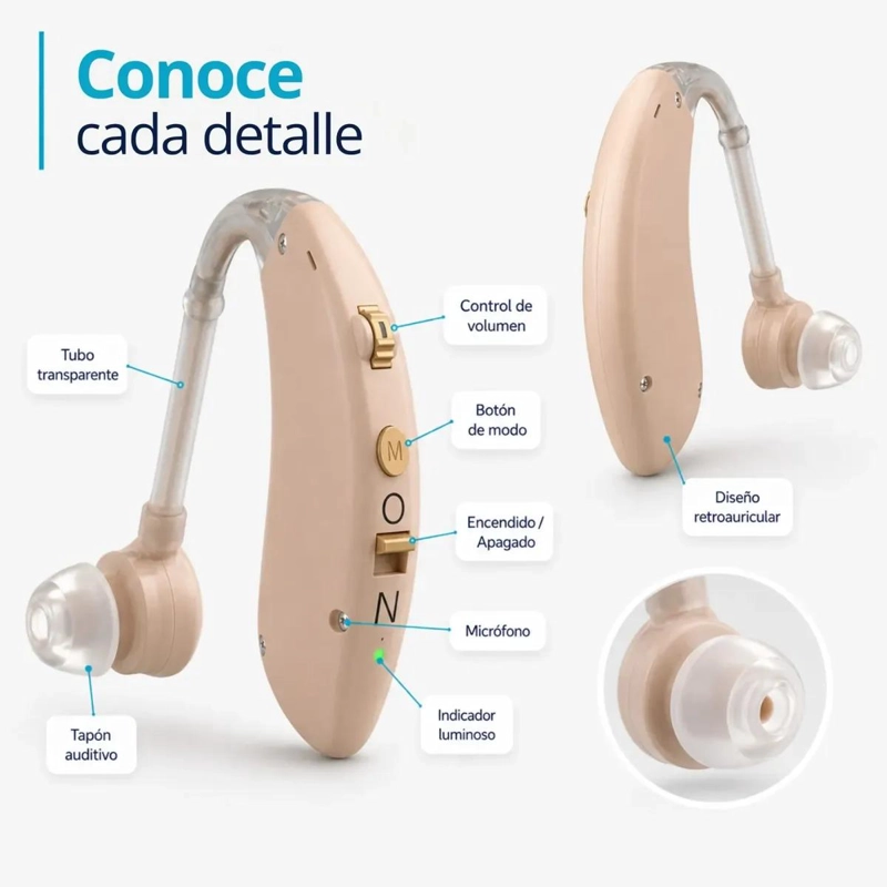 AUDIFONO AMPLIFICADOR DIGITAL RECARGABLE PARA SORDERA - 7