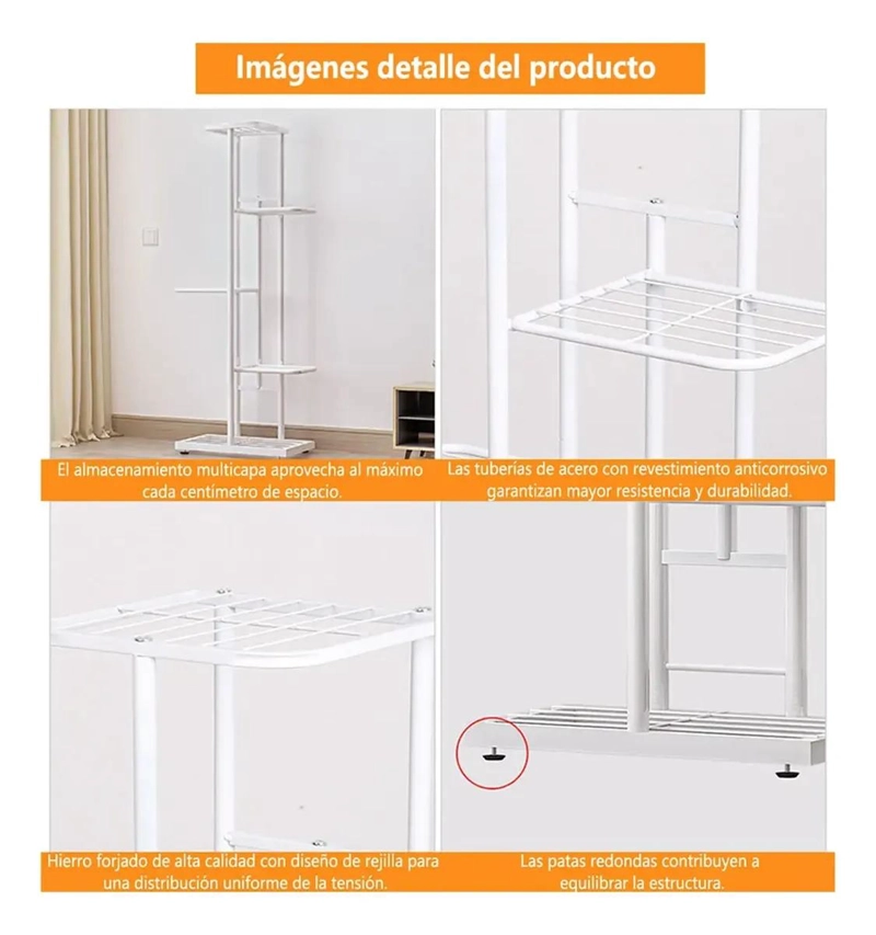 SOPORTE METALICO VERTICAL PARA 6 MACETAS EN JARDIN O BALCON - 7