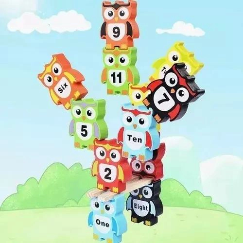 PUZLE DIDACTICO DE BUHOS APILABLES PARA NIÑOS - 4