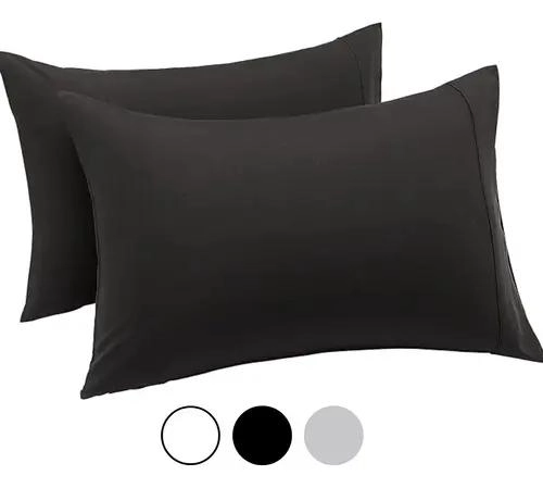 SET DE 2 FUNDAS DE ALMOHADA SUAVES DE POLIE STER 50X90 CM - 1