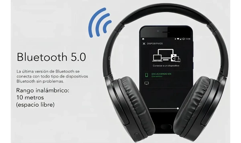 AUDIFONOS BLUETOOTH ON-EAR CON MICROFONO Y CABLE AUXILIAR - 3