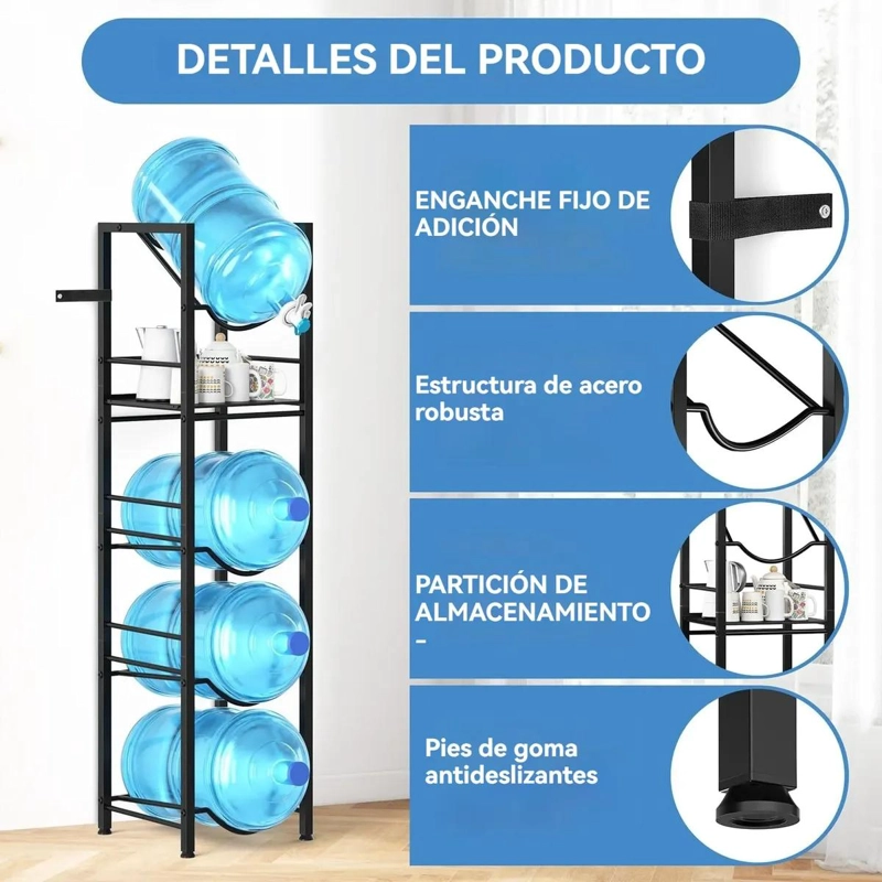 ESTANTE ORGANIZADOR PARA 4 BOTELLAS DE AGUA DE 20L - 5