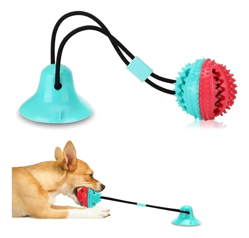 PELOTA INTERACTIVA CON CUERDA Y VENTOSA PARA PERROS - 4