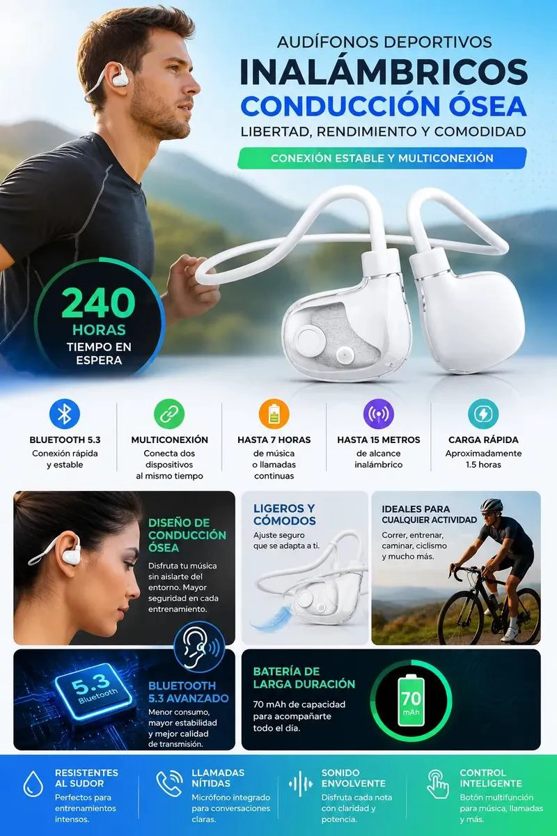 AUDIFONOS INALAMBRICOS DEPORTIVOS S19 BLUETOOTH IMPERMEABLES - 1