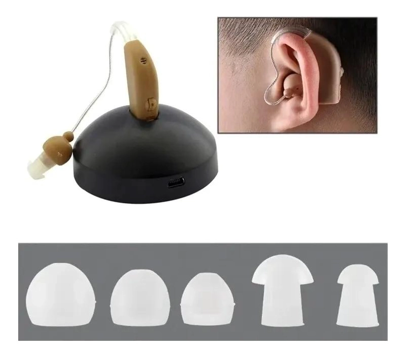 AUDIFONO AMPLIFICADOR RECARGABLE DETRAS DE LA OREJA BEIGE - 4