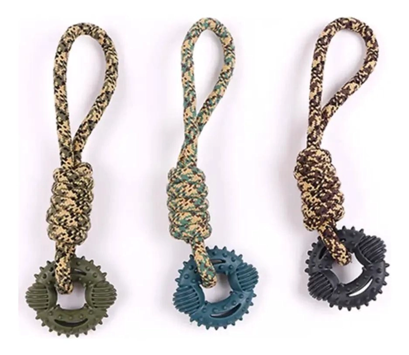 MORDEDOR DENTAL CON CUERDA Y ANILLO PARA PERROS 30CM - 1