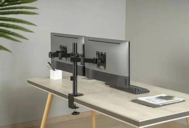 SOPORTE ARTICULADO DE ACERO PARA DOS MONITORES DE 14 A 32 PULGADAS - 8
