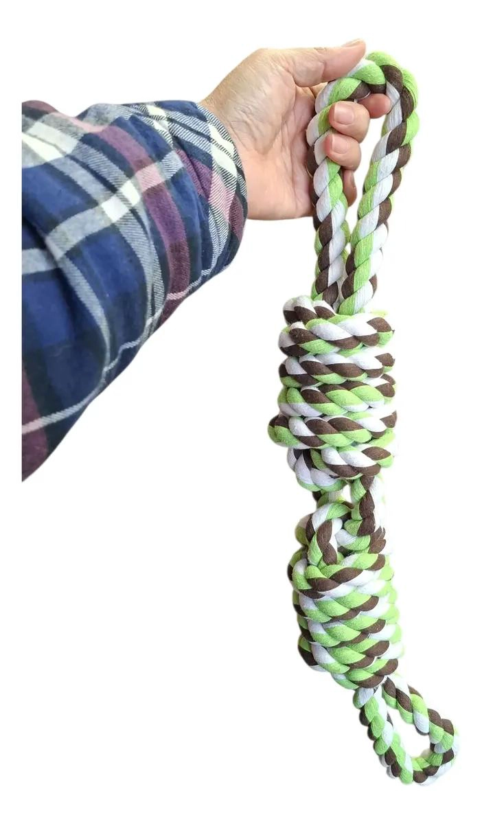 JUGUETE MORDEDOR CUERDA TRENZADA PARA PERROS GRANDES - 1