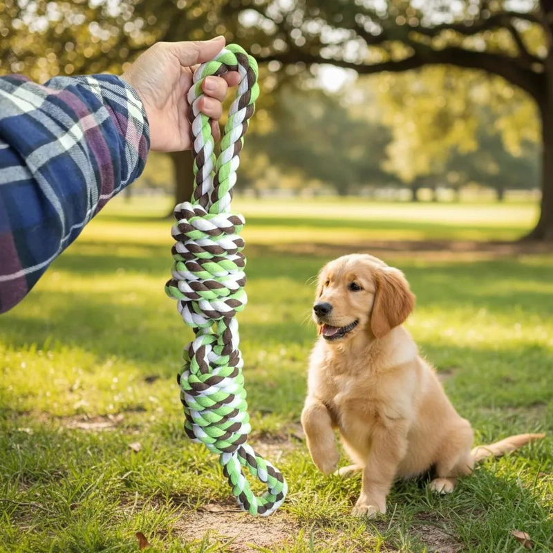 JUGUETE MORDEDOR CUERDA TRENZADA PARA PERROS GRANDES - 2