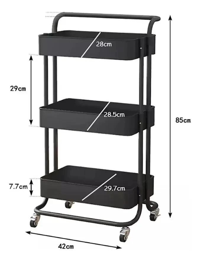 CARRITO ORGANIZADOR DE ALMACENAMIENTO MOVIL DE 3 NIVELES - 2