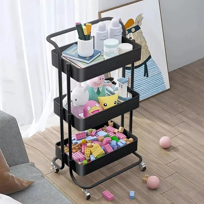 CARRITO ORGANIZADOR DE ALMACENAMIENTO MOVIL DE 3 NIVELES - 4