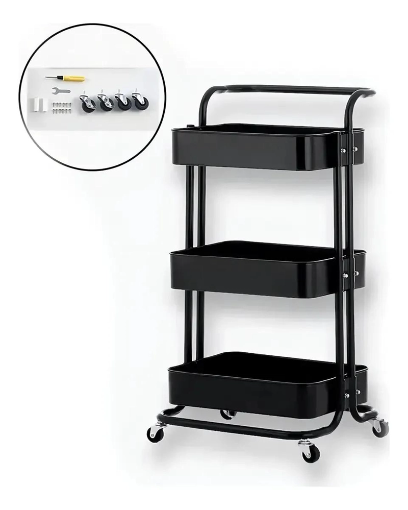 CARRITO ORGANIZADOR DE ALMACENAMIENTO MOVIL DE 3 NIVELES - 6