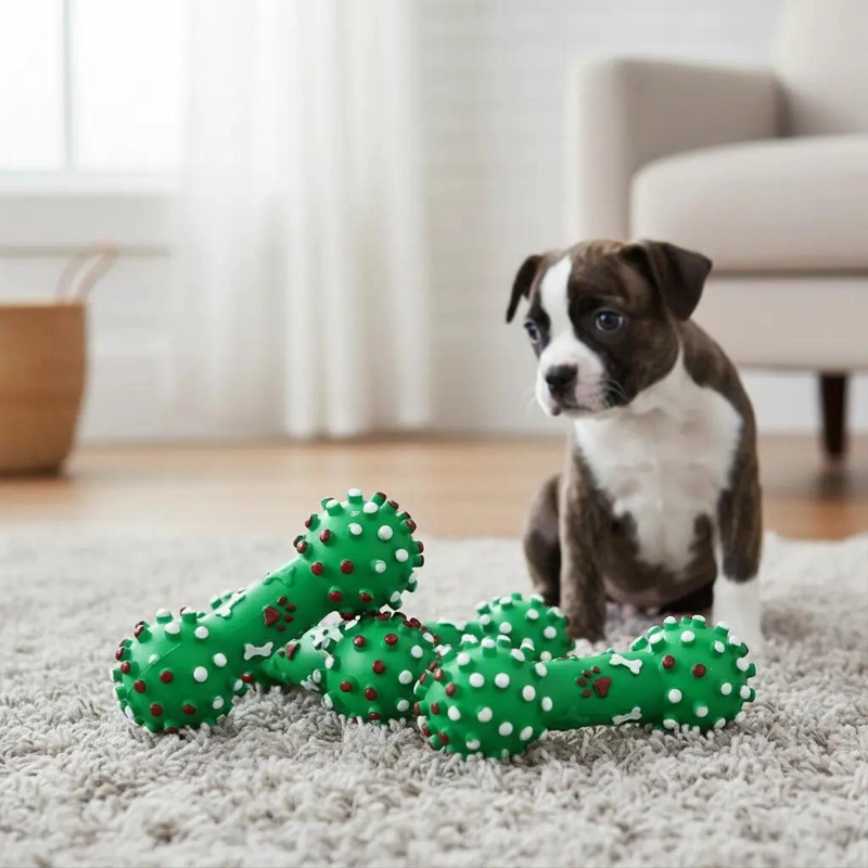 SET DE 4 PELOTAS COLORIDAS PARA PERROS CON SONIDO - 7