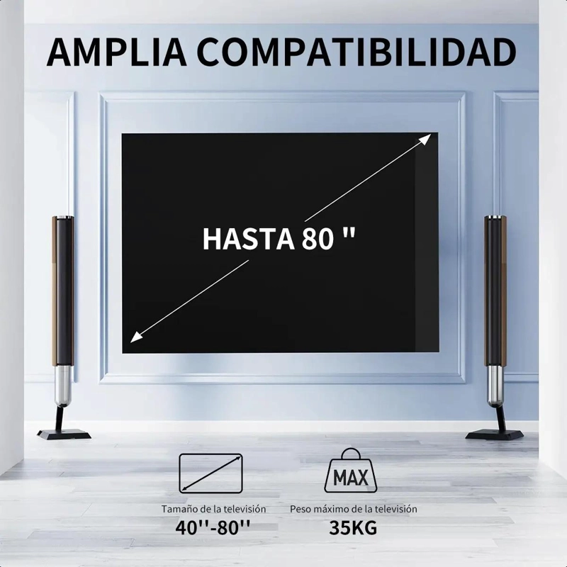 SOPORTE DE PARED ARTICULADO PARA TELEVISORES DE 40 A 80 PULGADAS - 6