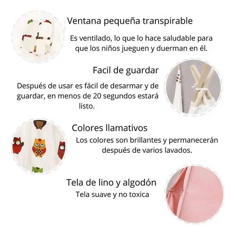 CARPA TIPI INFANTIL PARA JUGAR Y DECORAR HABITACIONES - 6