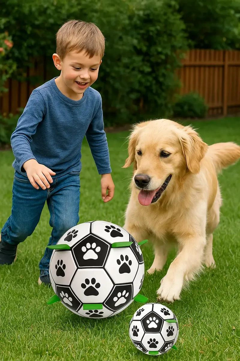 PELOTA INTERACTIVA PARA PERROS CON BOMBIN INFLADOR - 4