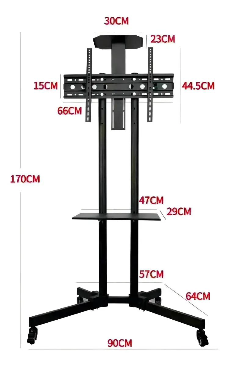 SOPORTE PEDESTAL MOVIL PARA TV DE 32 A 70 PULGADAS CON RUEDAS - 2