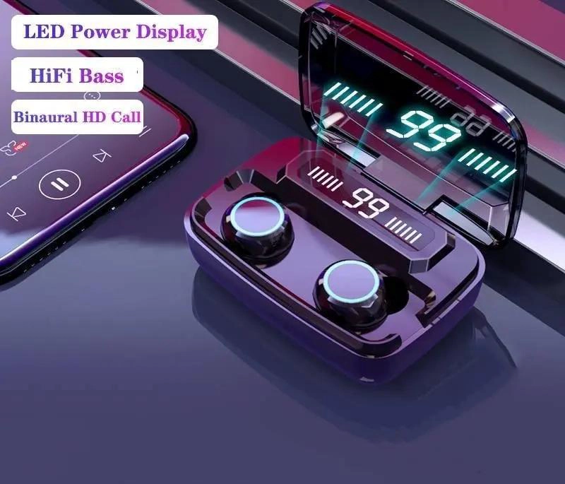 AUDIFONOS INALAMBRICOS TWS CON ESTUCHE DE CARGA Y PANTALLA LED - 8