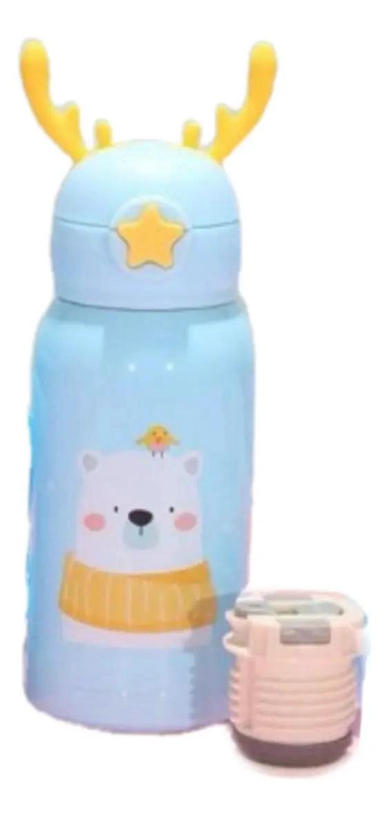 TERMO INFANTIL KAWAII 500ML CON CORREA Y FUNDA PROTECTORA - 3