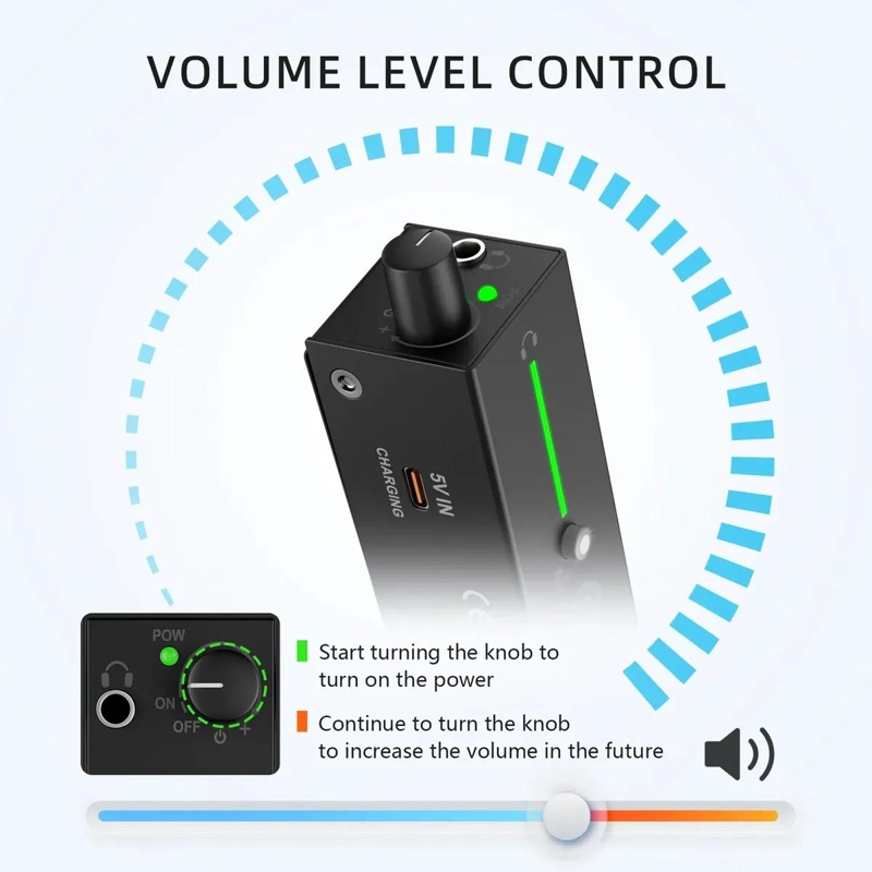 AMPLIFICADOR PORTATIL PARA AUDIFONOS IN EAR CON CONTROL DE VOLUMEN - 2