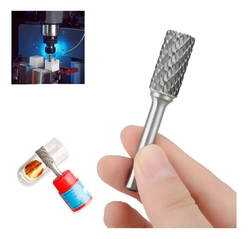 LIMA DE ACERO DE TUNGSTENO 7 CM CON MANGO - 1