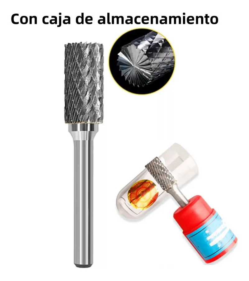 LIMA DE ACERO DE TUNGSTENO 7 CM CON MANGO - 4