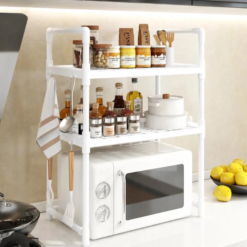 RACK ORGANIZADOR PLASTICO MULTIUSOS 3 NIVELES PARA COCINA - 2