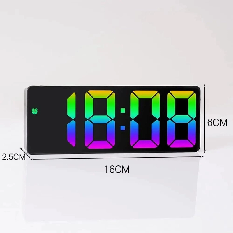 RELOJ DESPERTADOR LED DIGITAL MULTICOLOR PARA ESCRITORIO - 4