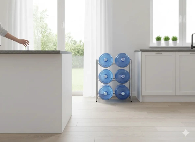 RACK ORGANIZADOR PARA 6 BOTELLONES DE AGUA DE 20 LITROS - 4