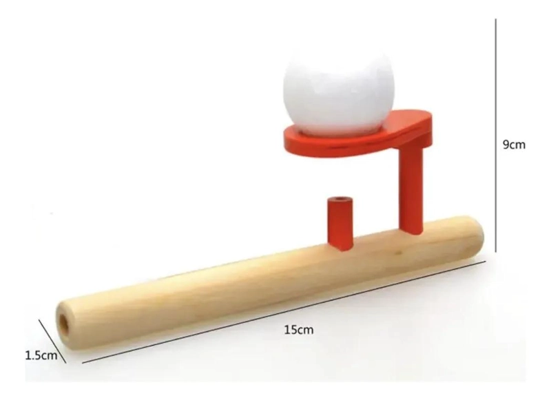 JUGUETE DE MADERA SOPLADOR CON PELOTA FLOTANTE PARA APRENDER - 2