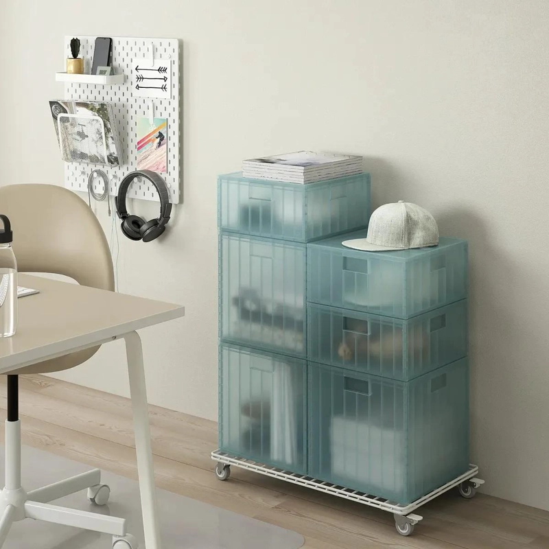 CARRO ORGANIZADOR DE ACERO BLANCO PARA CAJAS 68X39 CM - 6