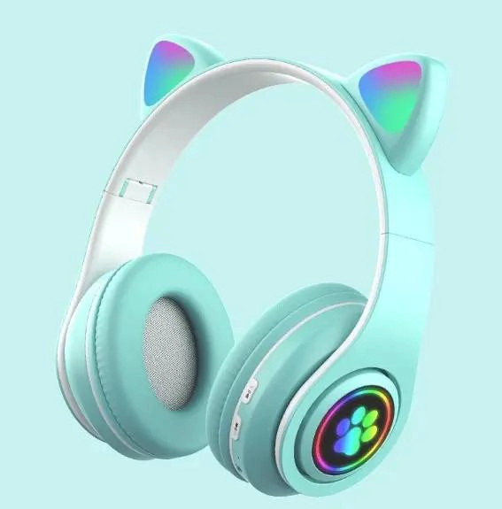 AURICULARES INALAMBRICOS BLUETOOTH CON DISEÑO DE OREJAS DE GATO ROSA - 7