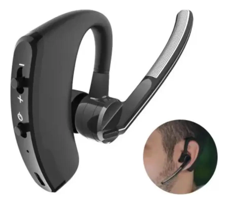 AURICULAR BLUETOOTH INALAMBRICO CON MICROFONO Y GANCHO - 1