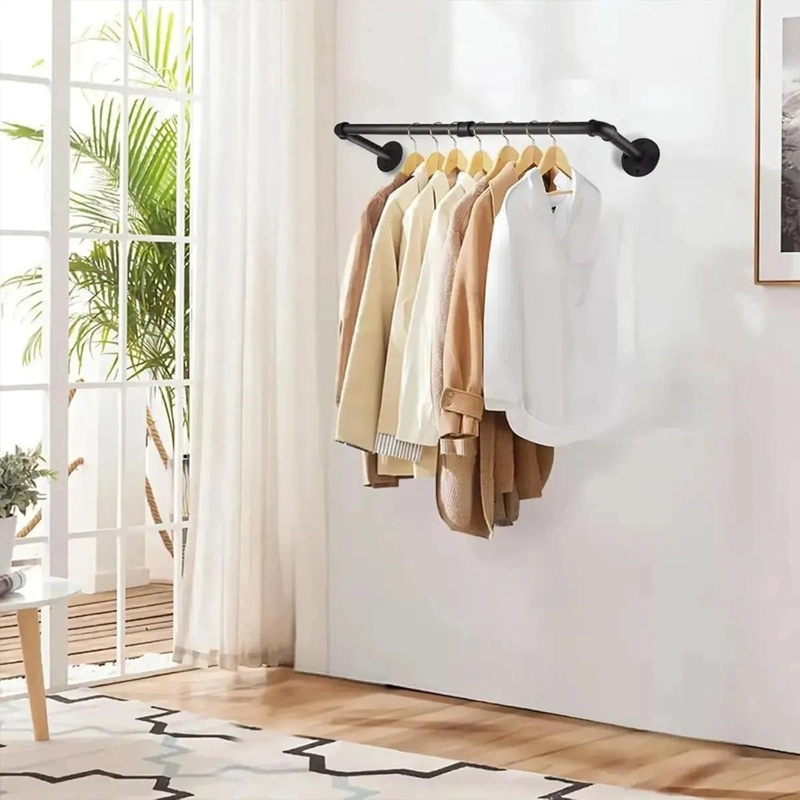 PERCHERO DE METAL NEGRO PARA ROPA Y ACCESORIOS 92CM - 10