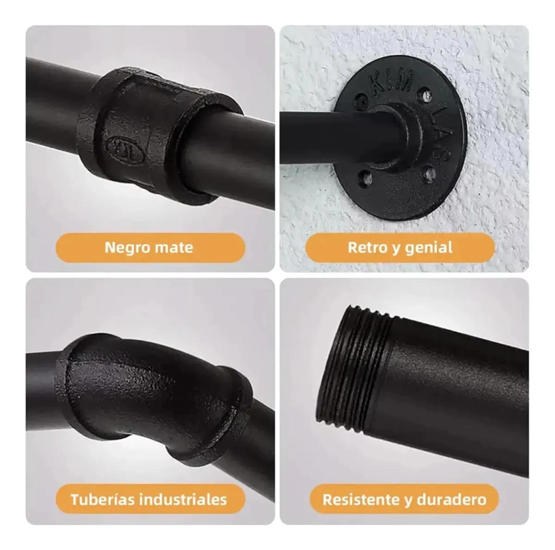 PERCHERO DE METAL NEGRO PARA ROPA Y ACCESORIOS 92CM - 3