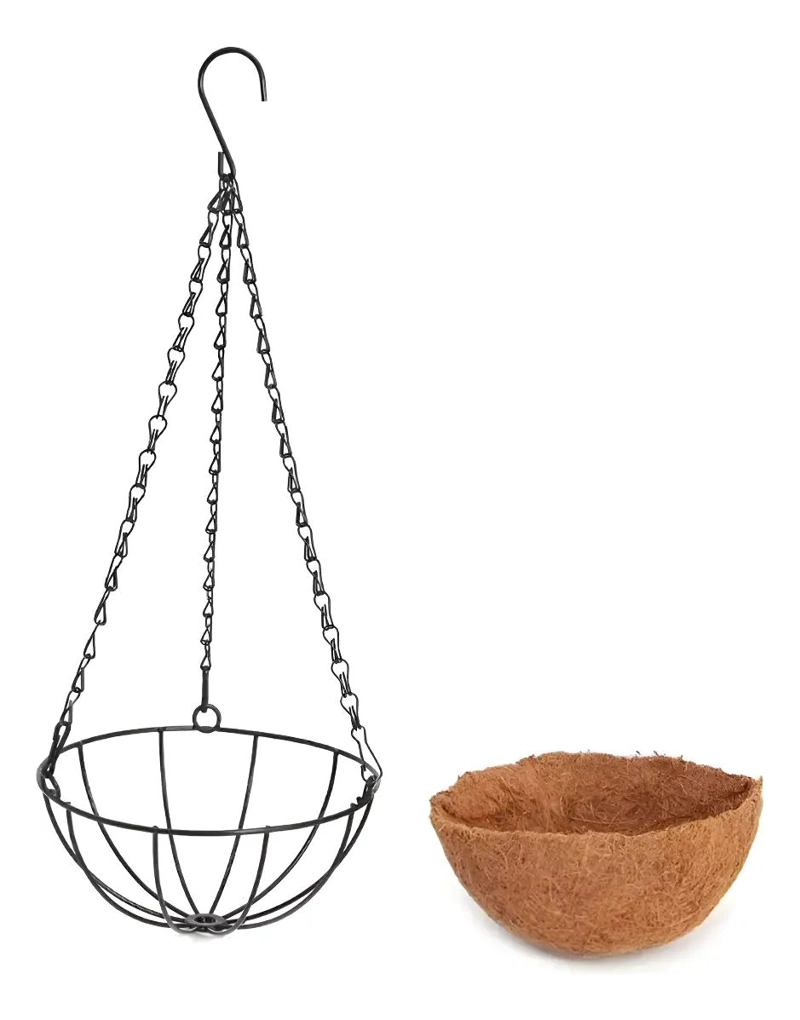 SET DE 5 MACETEROS COLGANTES DE FIBRA DE COCO GRANDES PARA PLANTAS - 1