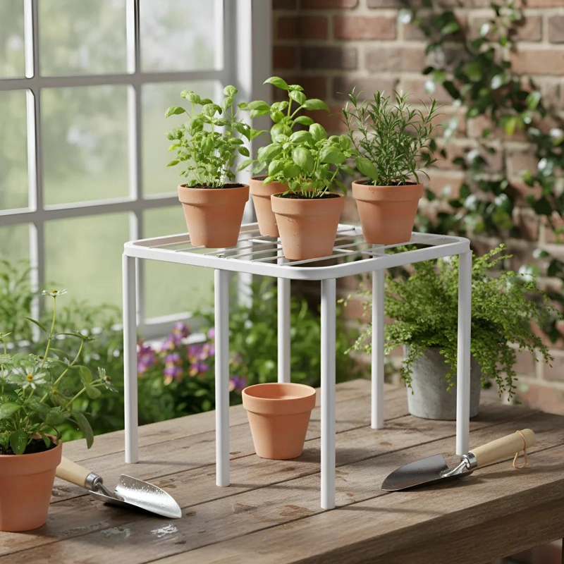 SOPORTE METALICO VERTICAL PARA 6 MACETAS EN JARDIN O BALCON - 5