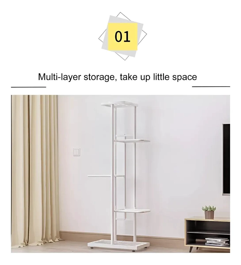 SOPORTE METALICO VERTICAL PARA 6 MACETAS EN JARDIN O BALCON - 6