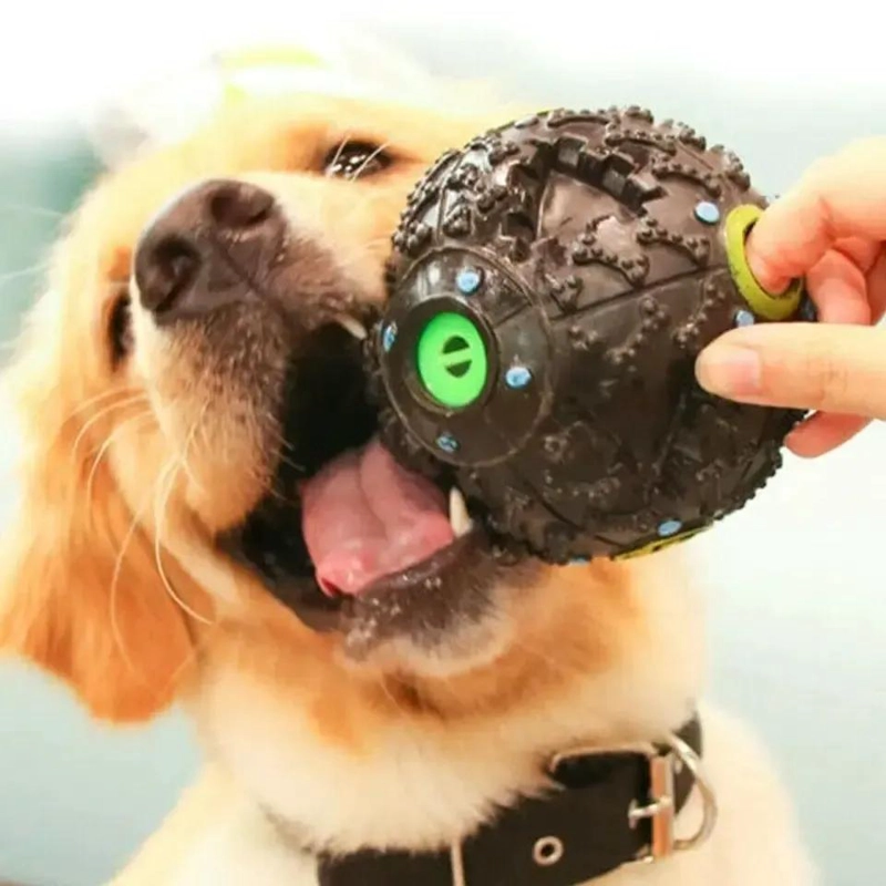 PELOTA DISPENSADORA DE ALIMENTO PARA PERROS COLOR CELESTE - 5