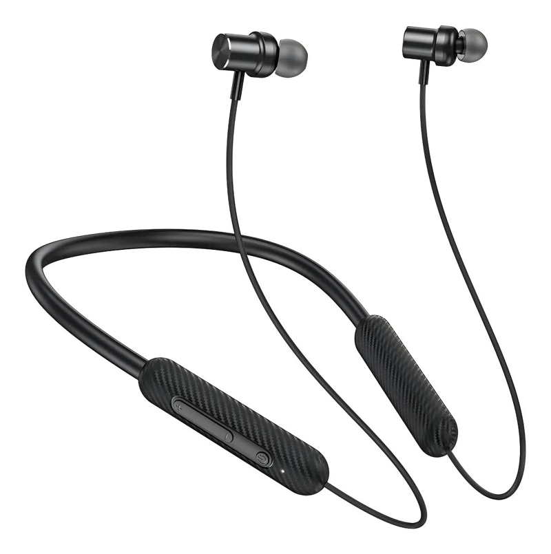 AUDIFONOS BLUETOOTH NECKBAND 80H CON LUZ LED COLOR NEGRO - 1