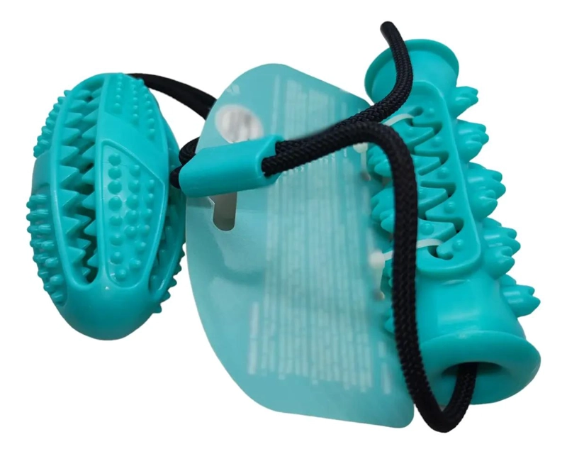 PELOTA MASTICABLE DENTAL PARA PERROS COLOR TURQUESA - 3