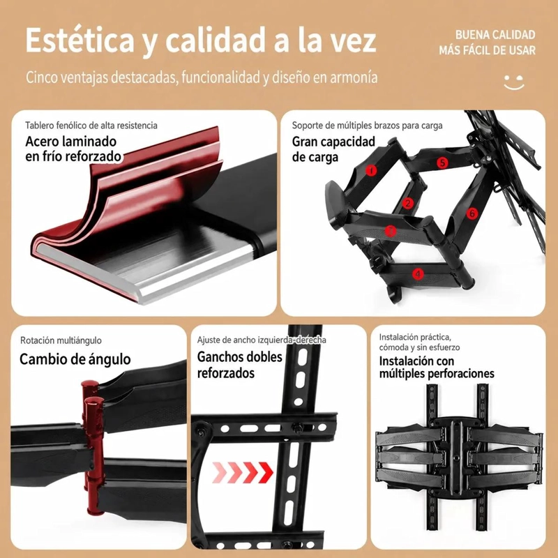 SOPORTE DE PARED ARTICULADO PARA TV DE 32 A 60 PULGADAS - 2