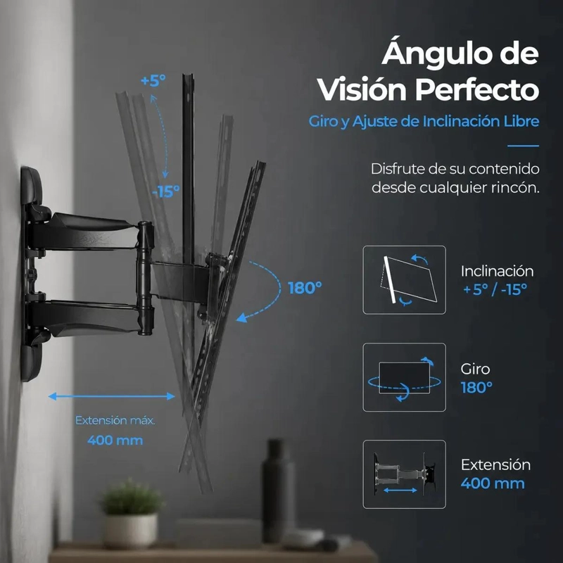 SOPORTE DE PARED ARTICULADO PARA TV DE 32 A 60 PULGADAS - 4