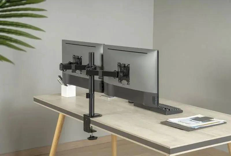 SOPORTE ARTICULADO DE ACERO PARA DOS MONITORES DE 14 A 32 PULGADAS - 9