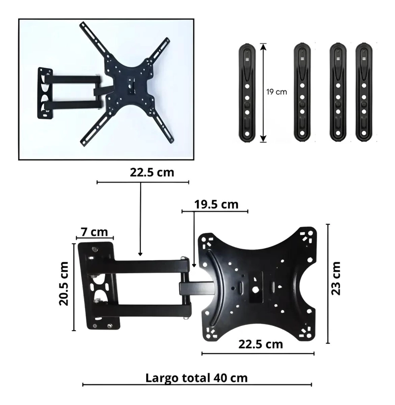 SOPORTE DE TV ARTICULADO PARA PANTALLAS DE 14 A 55 PULGADAS - 6